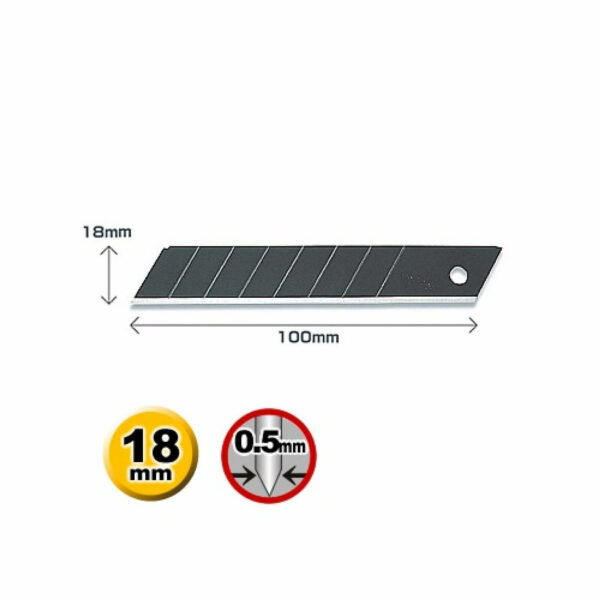 K041O-Cuttermesser-Klinge-Abbrechklinge-18-mm-OLFA-LBB-10-Icons-CURT-tools