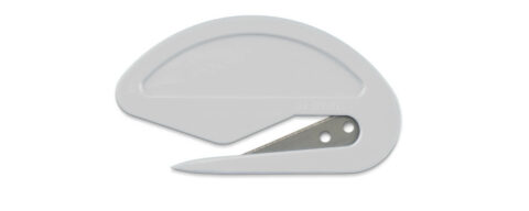 Folienmesser Mini kurz – Schutzhaken vor der Klinge, 5mm Schnitttiefe, Kunststoffgehäuse