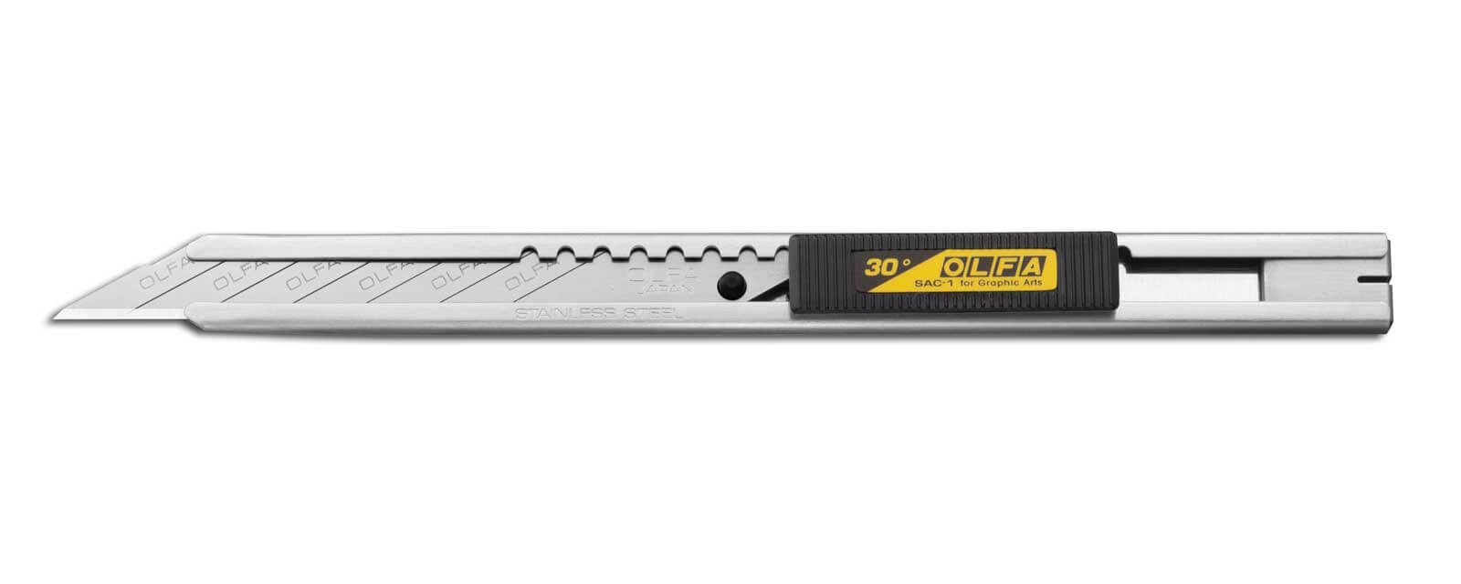 Cuttermesser OLFA SAC1 Edelstahl 9mm mit 30° Klinge