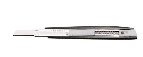 Sicherheitsmesser mini lang Metall 6cm – automatischer Klingenrückzug, 6cm Schnitttiefe, Metallgehäuse